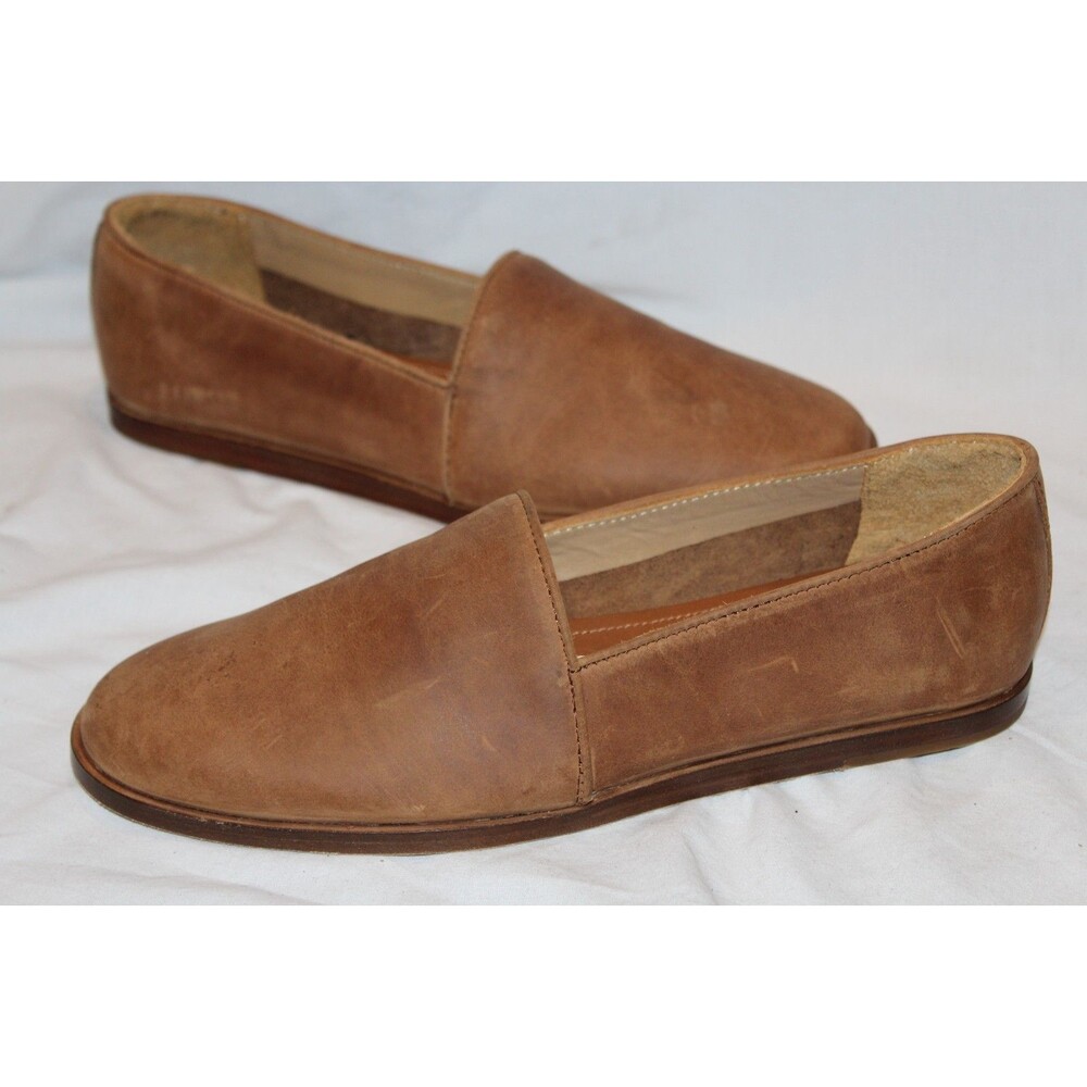 NISOLO MEN'S ALEJANDRO LEATHER SLIP‎ ON SHOES TOBACCO BROWN NIB $180